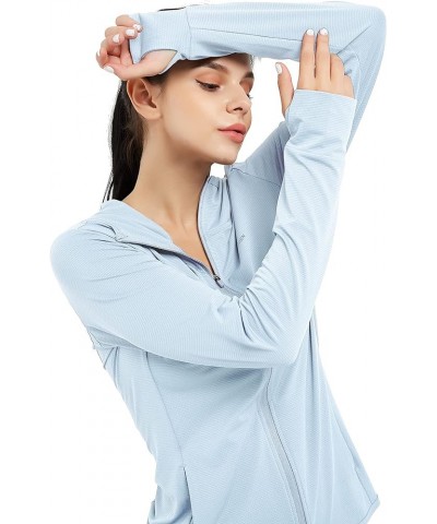 Women's Athletic Jacket Lightweight Long Sleeve UPF 50+ Hiking Shirts Full Zip Sun Protection Hoodie with Pockets Blue $10.79...