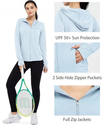 Women's Athletic Jacket Lightweight Long Sleeve UPF 50+ Hiking Shirts Full Zip Sun Protection Hoodie with Pockets Blue $10.79...