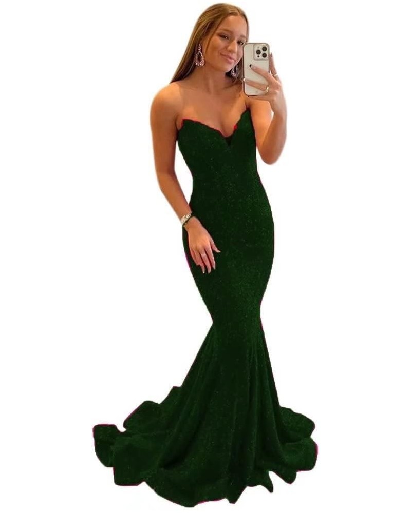 Sequin Prom Dresses 2023 Mermaid Homecoming Dress High Split Formal Party Evening Gowns for Women 3style-dark Green $32.57 Dr...