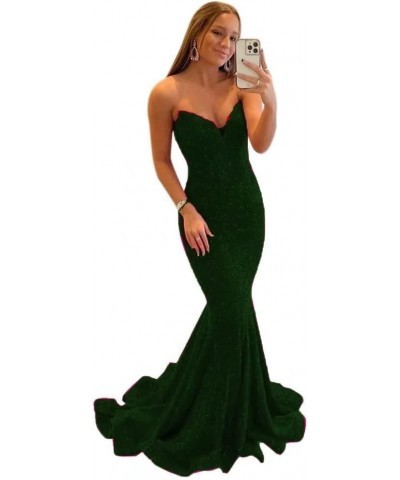 Sequin Prom Dresses 2023 Mermaid Homecoming Dress High Split Formal Party Evening Gowns for Women 3style-dark Green $32.57 Dr...