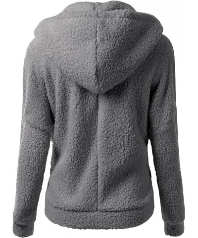 Womens Fleece Zip up Jacket Fall Fashion 2023 Hoodie Soft Lightweight Cardigan Fuzzy Jacket Sherpa Lined Fleece Jacket Dark G...