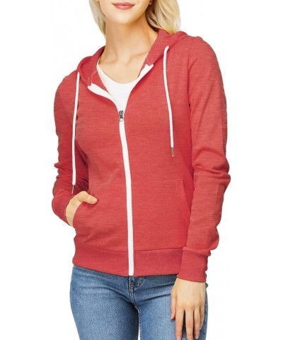 Women's Slim Fit Zip Up Hoodie Lightweight Long Sleeve Kangaroo Pocket Basic Casual wear Oscwohol030-heatherred $16.91 Hoodie...