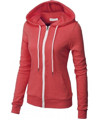 Women's Slim Fit Zip Up Hoodie Lightweight Long Sleeve Kangaroo Pocket Basic Casual wear Oscwohol030-heatherred $16.91 Hoodie...