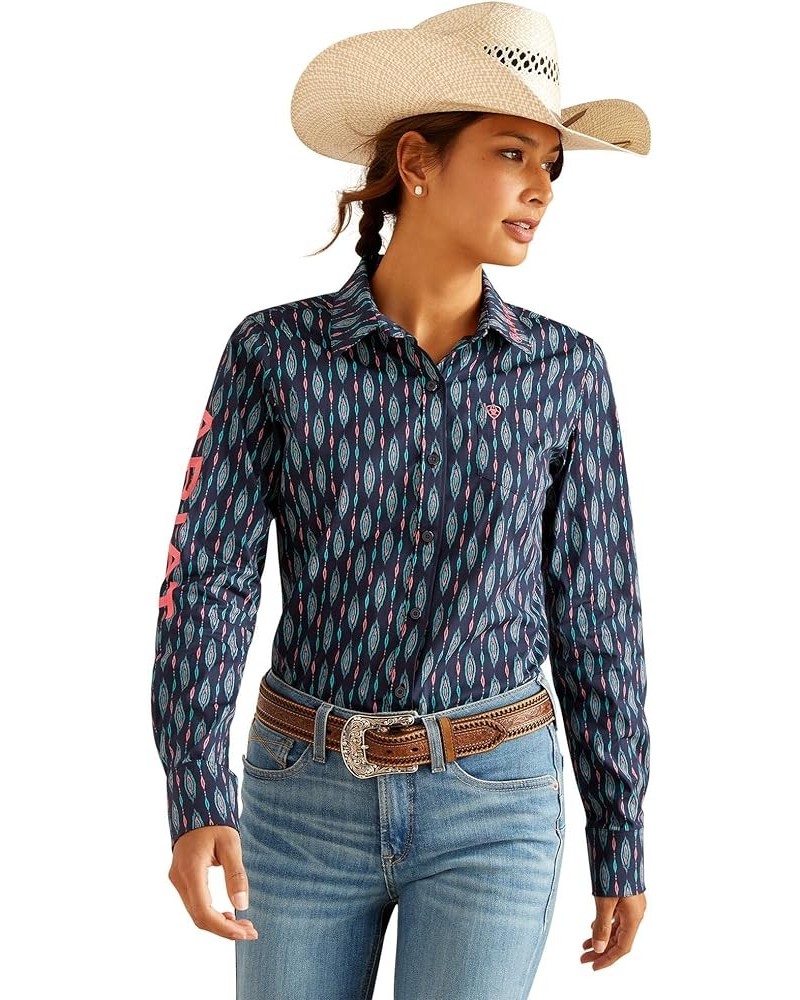 Women's Wrinkle Resist Team Kirby Stretch Shirt Backwoods Ikat $31.34 Blouses