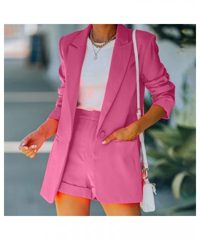 Business Casual Jackets for Women Long Sleeve Work Office Blazer Loose Open Front Lapel Button Jacket Outfit 02 Pink $8.37 Bl...