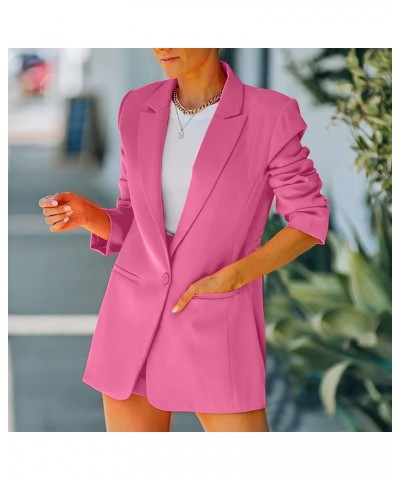 Business Casual Jackets for Women Long Sleeve Work Office Blazer Loose Open Front Lapel Button Jacket Outfit 02 Pink $8.37 Bl...