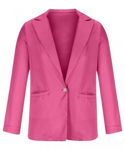 Business Casual Jackets for Women Long Sleeve Work Office Blazer Loose Open Front Lapel Button Jacket Outfit 02 Pink $8.37 Bl...