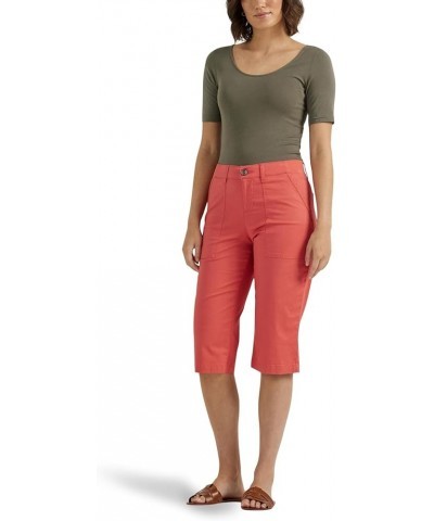 Women's Ultra Lux Comfort with Flex-to-go Utility Skimmer Capri Pant Poppy $25.14 Pants