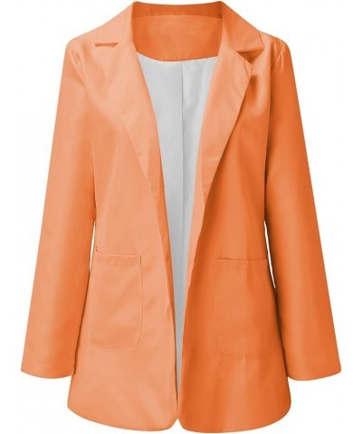 Blazer Jackets for Women,Womens Casual Blazers Open Front Long Sleeve Lapel Collar Work Office Jacket,Blazers Orange 02 $11.4...