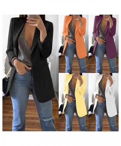 Blazer Jackets for Women,Womens Casual Blazers Open Front Long Sleeve Lapel Collar Work Office Jacket,Blazers Orange 02 $11.4...