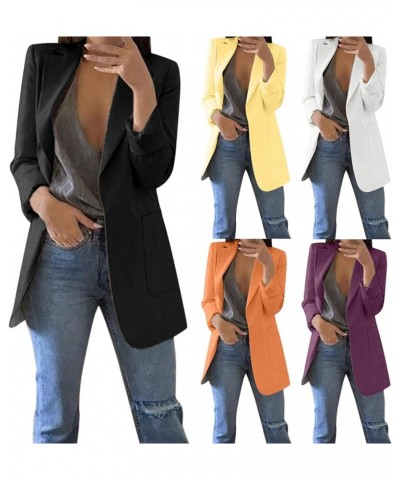 Blazer Jackets for Women,Womens Casual Blazers Open Front Long Sleeve Lapel Collar Work Office Jacket,Blazers Orange 02 $11.4...