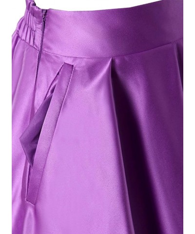 Diydress Women’s Satin Flared Swing Maxi Skirt Long Floor Length High Waist Fomal Prom Party Skirts with Pockets New Green $2...