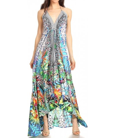 Lizi Womens Maxi High-Low Halter Handkerchief Long Dress Beach Party Tlm280-multi $34.79 Dresses