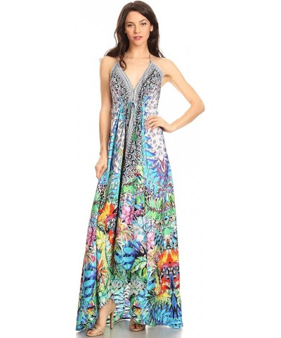 Lizi Womens Maxi High-Low Halter Handkerchief Long Dress Beach Party Tlm280-multi $34.79 Dresses