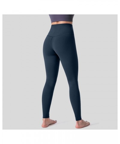 High Waisted Leggings for Women Soft Athletic Tummy Control Yoga Pants Solid Workout Tights Elastic Compression Pants Blue $6...