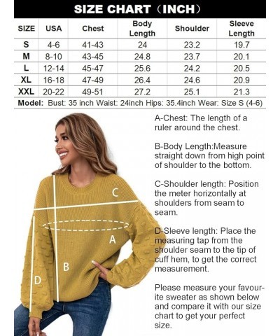 Fall Sweaters for Women Crew Neck Long Lantern Sleeve Knit Solid Soft Pullover Sweater Tops Green $13.99 Sweaters