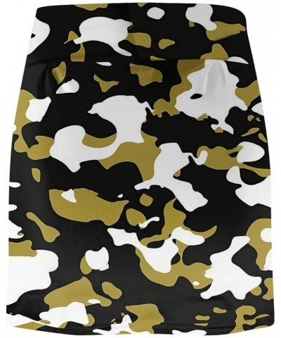 Womens Plus Size Tennis Skirt High Waist Elastic Camo Smocked Skirts Fashion Loose Fit Print Athletic Skorts Skirt Ccg21 ging...