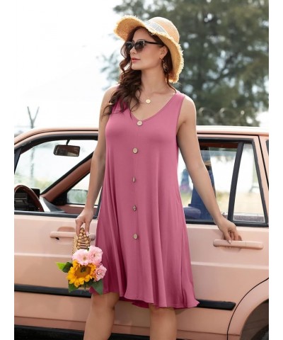 Summer Dresses for Women Beach Tshirt Sundress V Neck Casual Swing Tank Dress Swimsuit Cover Ups Pockets Grayish Pink 39 $15....