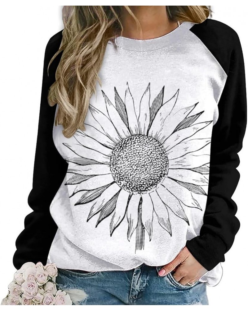 Classic Sweatshirt Women Crew Neck Hoodie Sunflower Graphic Raglan Sweater Casual Pullover Vintage Top Color 1 $12.74 Hoodies...