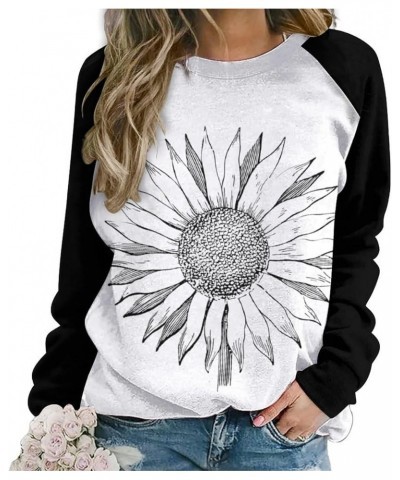 Classic Sweatshirt Women Crew Neck Hoodie Sunflower Graphic Raglan Sweater Casual Pullover Vintage Top Color 1 $12.74 Hoodies...