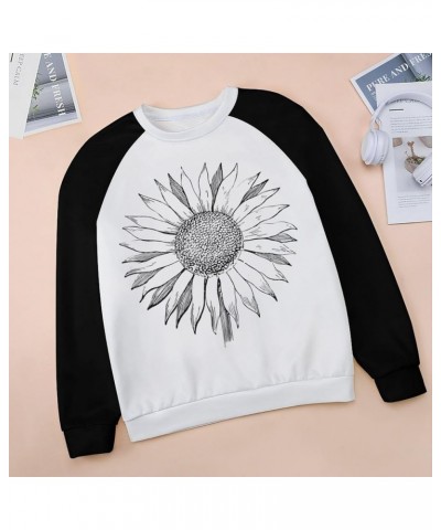 Classic Sweatshirt Women Crew Neck Hoodie Sunflower Graphic Raglan Sweater Casual Pullover Vintage Top Color 1 $12.74 Hoodies...