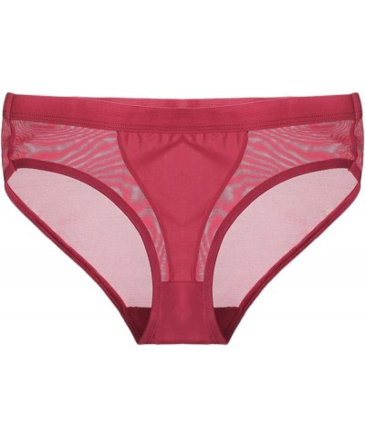 Sexy Thong for Women Plus Size Panties G-String Lace Cotton Underwear Briefs Hipster Panty Bikini Knickers Underpants Red $6....