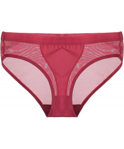 Sexy Thong for Women Plus Size Panties G-String Lace Cotton Underwear Briefs Hipster Panty Bikini Knickers Underpants Red $6....