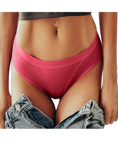 Sexy Thong for Women Plus Size Panties G-String Lace Cotton Underwear Briefs Hipster Panty Bikini Knickers Underpants Red $6....