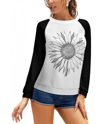 Classic Sweatshirt Women Crew Neck Hoodie Sunflower Graphic Raglan Sweater Casual Pullover Vintage Top Color 1 $12.74 Hoodies...