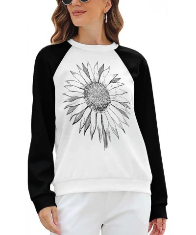 Classic Sweatshirt Women Crew Neck Hoodie Sunflower Graphic Raglan Sweater Casual Pullover Vintage Top Color 1 $12.74 Hoodies...