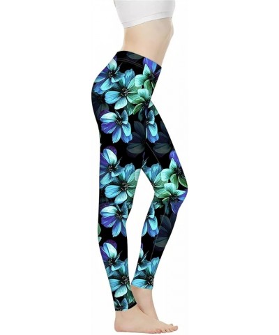 Fashion Womens Capri Legging Yoga Pants Mesh Running Exercise Workout Leggings Hibiscus Floral $14.74 Leggings