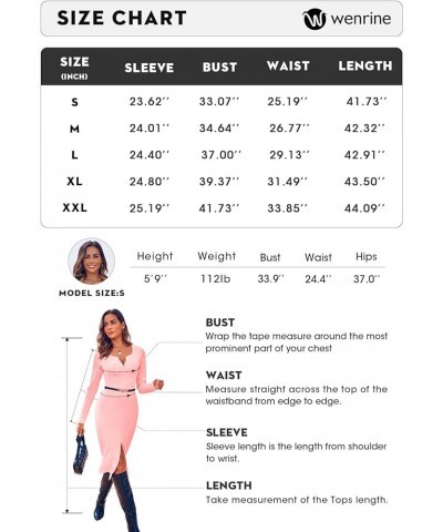 Women's Sexy V Neck Knit Bodycon Dress Long Sleeve Slim Fit Split Casual Sweater Midi Dress Dark Red $11.99 Dresses