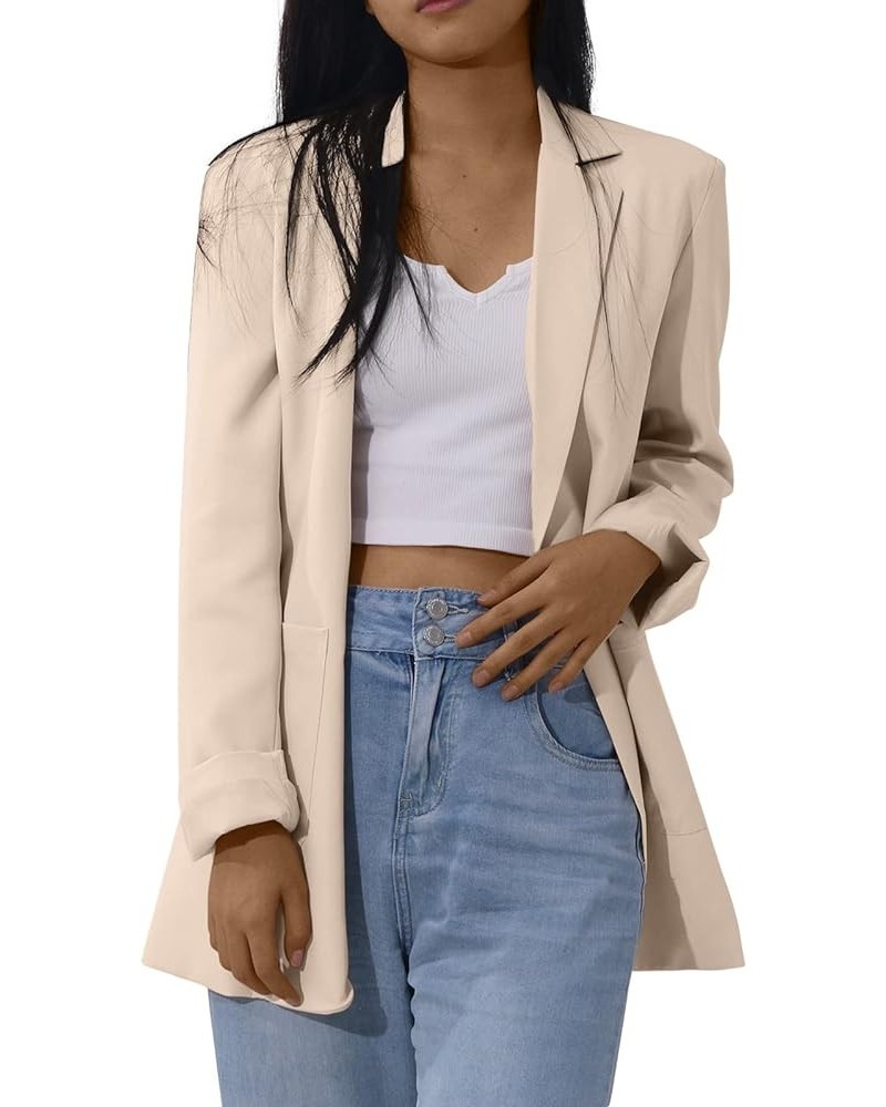 Blazer Jackets for Women,Long Sleeve Dressy Business Casual Work Office Suits Fashion Elegant Fall Winter Clothes Beige $8.39...