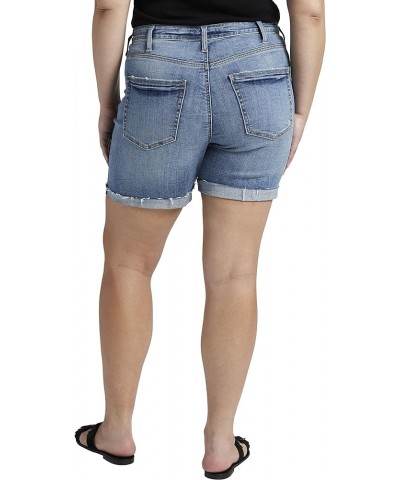 Women's Plus Size Sure Thing High Rise Long Short Med Wash Scv258 $14.25 Shorts