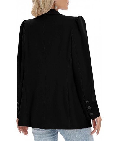 Puff Long Sleeve Blazers for Women Business Casual Open Front Work Blazer Jackets with Pockets Black $19.24 Blazers