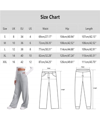 Womens Wide Leg Sweatpants Baggy Cozy Fleece Boyfriend Casual Pants Elastic High Waisted Yoga Pants Pockets 2024 Trendy Ad- G...