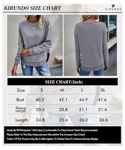 Women's Casual Crewneck Sweatshirts 2024 Spring Fall Clothes Loose Long Sleeve Lightweight Pullover Shirts Tops Split-black $...