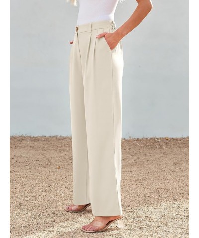 Wide Leg Dress Pants Women's High Waisted Business Casual Trousers Regular Off-white $21.19 Pants