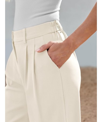 Wide Leg Dress Pants Women's High Waisted Business Casual Trousers Regular Off-white $21.19 Pants