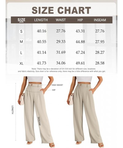 Wide Leg Dress Pants Women's High Waisted Business Casual Trousers Regular Off-white $21.19 Pants