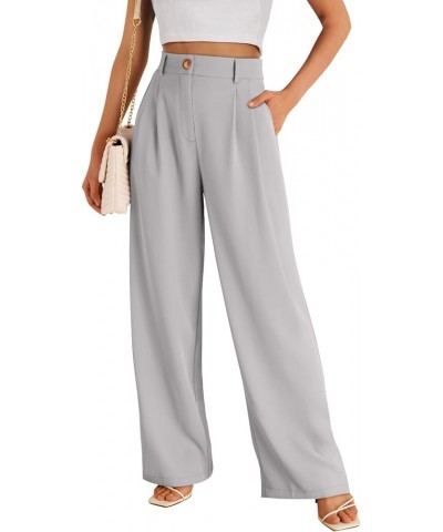 Wide Leg Dress Pants Women's High Waisted Business Casual Trousers Regular Grey $21.19 Pants