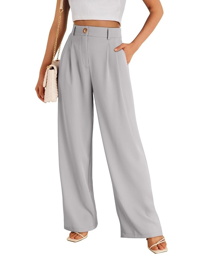 Wide Leg Dress Pants Women's High Waisted Business Casual Trousers Regular Grey $21.19 Pants