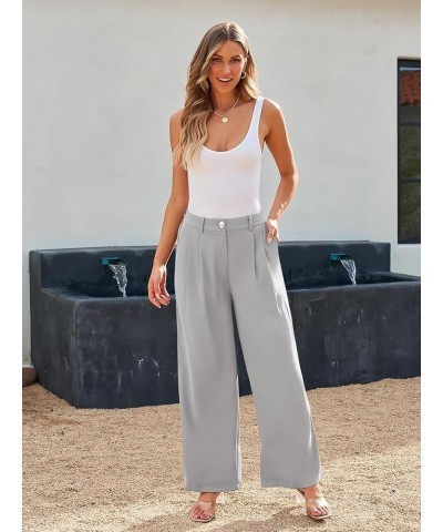 Wide Leg Dress Pants Women's High Waisted Business Casual Trousers Regular Grey $21.19 Pants