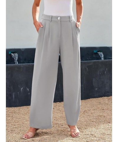 Wide Leg Dress Pants Women's High Waisted Business Casual Trousers Regular Grey $21.19 Pants