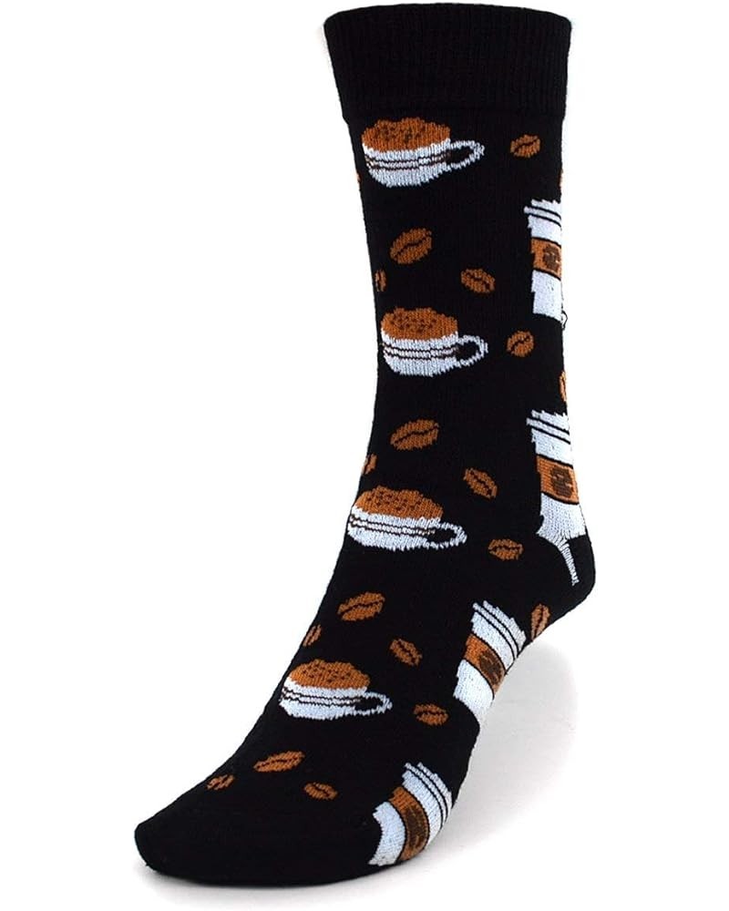 Urban-Peacock Women's Novelty Fun Crew Socks for Dress or Casual - Multiple Patterns Available! Coffee Cups - Black 1 $10.20 ...