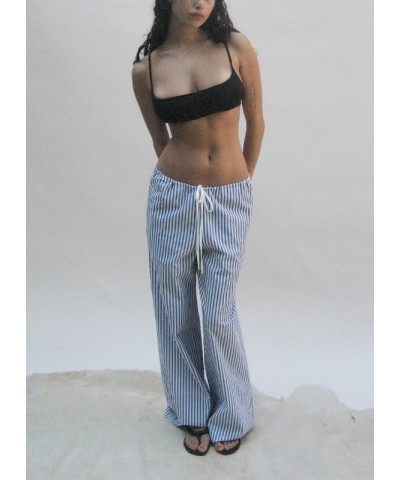 Women Y2k Stripes Lounge Pants Elastic Waist Straight Leg Trousers Casual Loose Fit Bottoms Going Out Pants K-blue Fifteen $8...