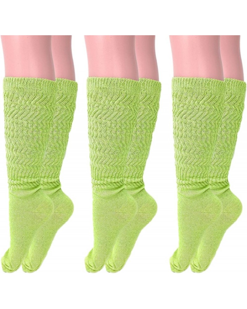 Slouch Socks 3 PAIRS Shoe Size 5-10 Lemon Green $8.10 Socks