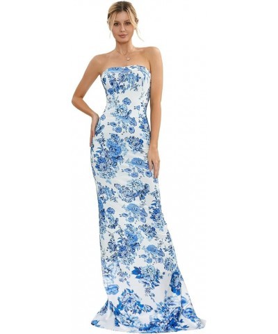 Sexy Women Strapless Tube Long Dresses Off The Shoulder Cut Out Skinny Slit Maxi Dress Party Club Beach Sundresses G Floral B...