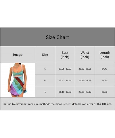 Women Y2k Vintage Mini Dress Sexy Halter Neck Bodycon Dress B1 Multicoloured Patchwork $10.63 Dresses