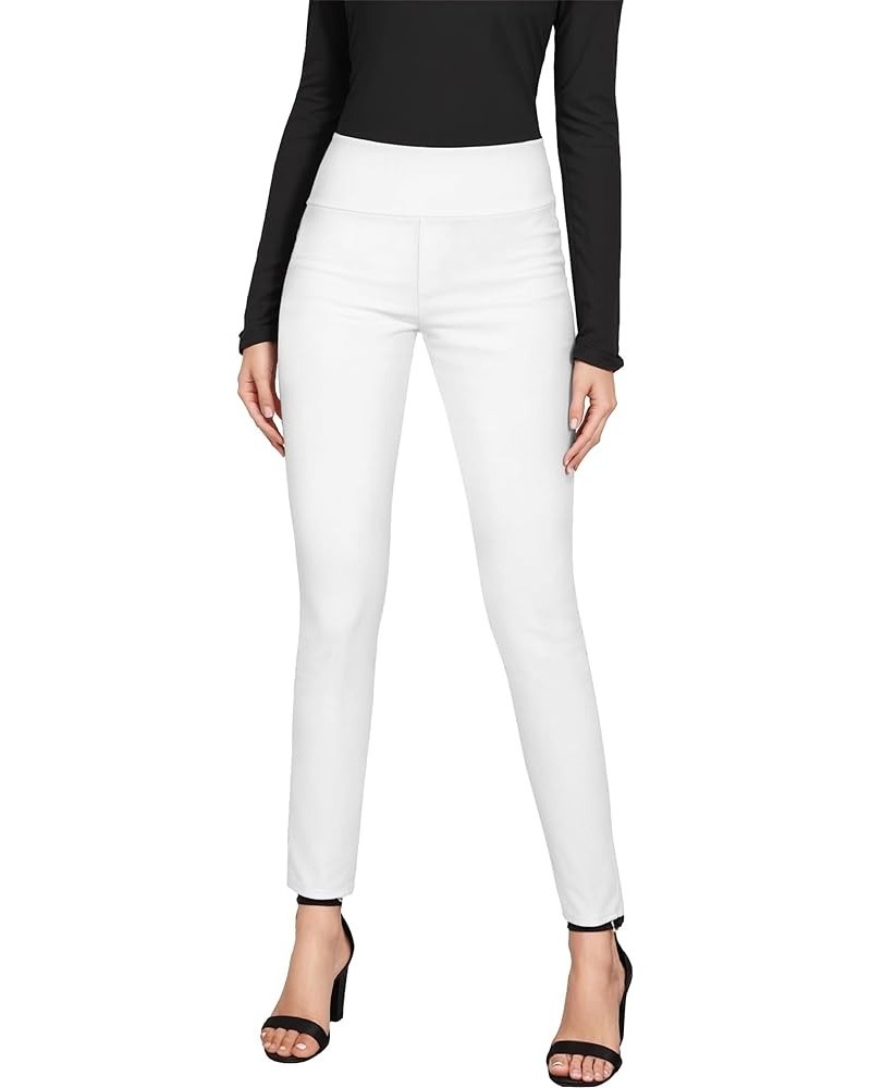 Women‘s Super Comfy Ultra Stretch with Full Elastic Waist Pull On Millennium Twill Pants White $13.48 Pants